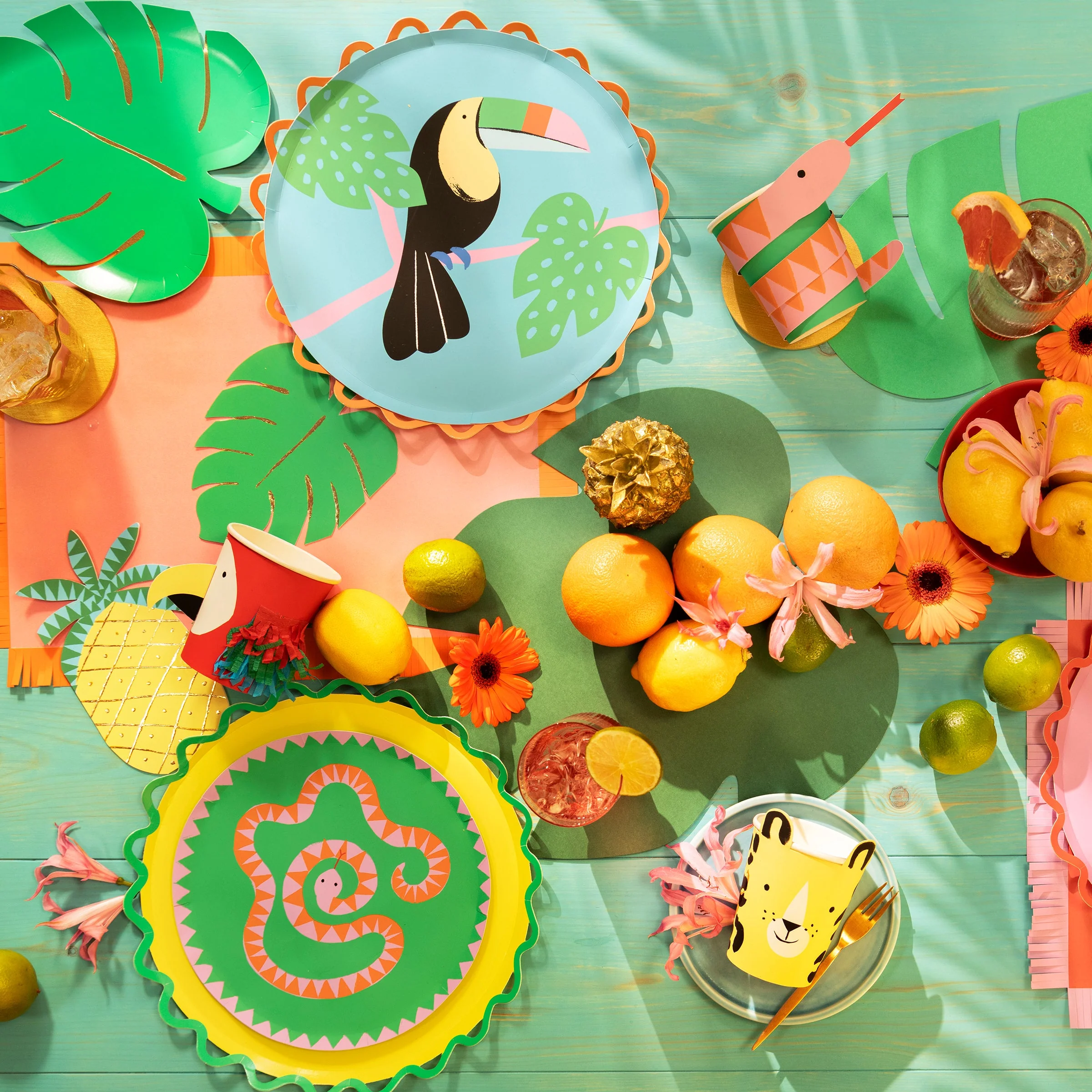 Meri Meri Tropical Leaf Napkins (x 16) - Image 2